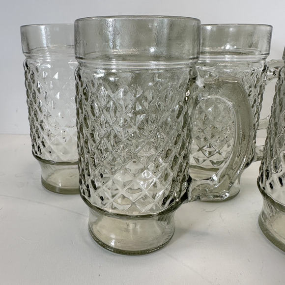 Vintage Beer Mugs, Root Beer Glasses, Set of 6 Large Glass Mugs or Beer Steins - Picture 3 of 11